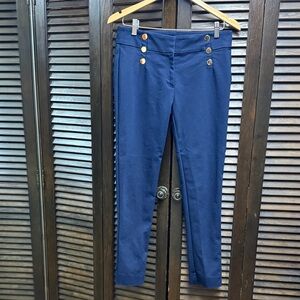 LOFT Blue Trousers with Gold Buttons